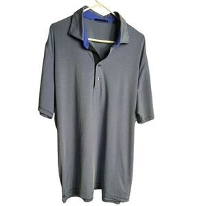 Greyson Polo Shirt Blue Striped Relaxed Collared Sport Golf Wolf Men’s Size XXL
